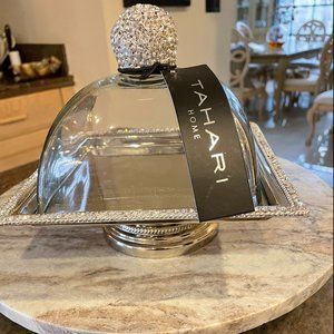 COPY - Tahari Pedestal Cake Stand w/ Glass Cover/Rhinestones